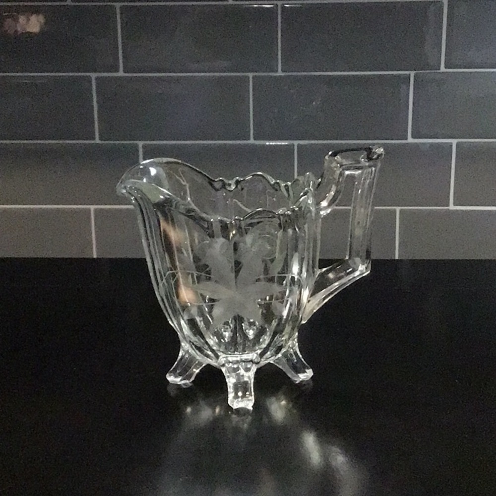 Indiana Etched Glass Creamer Vintage